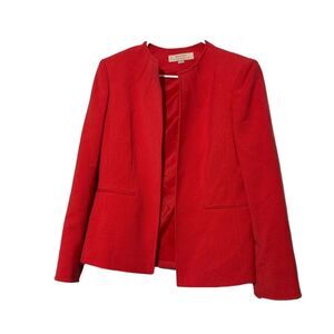 Tahari Red Lined Blazer Jacket Size 10